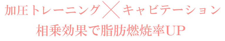 加圧トレーニング x キャビテーション相乗効果で脂肪燃焼率UP